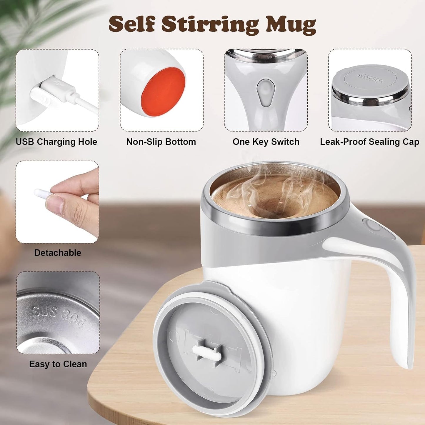 Magnetic Stirring Coffee Mug