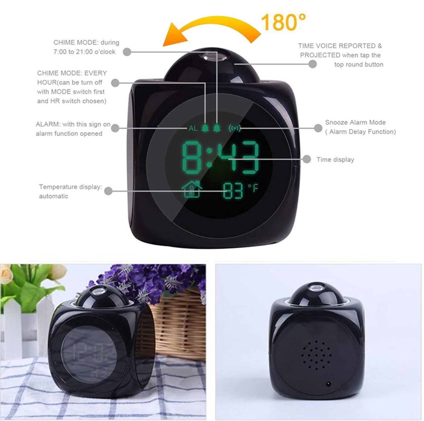 Projector Clock LCD